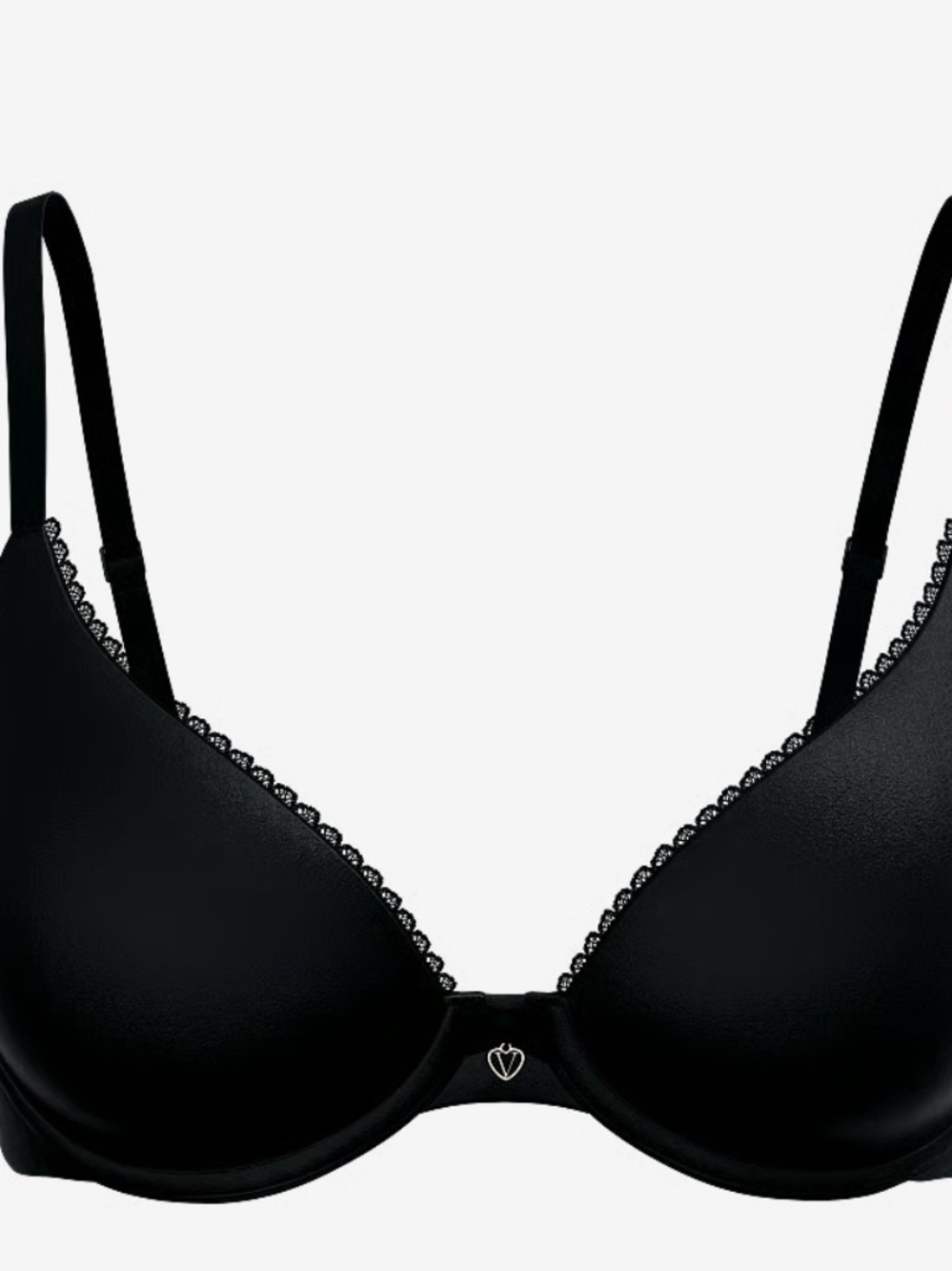 Black Lace-Trim T-Shirt Bra
